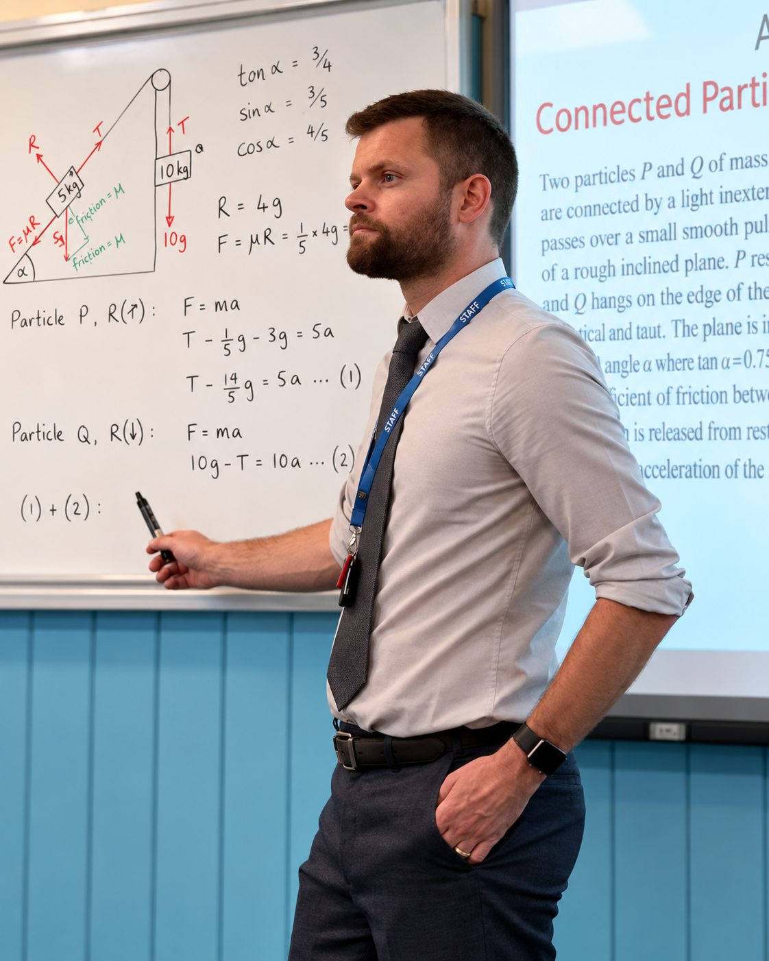 Dr Alastair Keddie teaching mathematics in the classroom